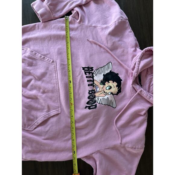 Betty Boop Hoodie Sweatshirt Women’s XL Pink Angel Wings Double Sided - Picture 4 of 8